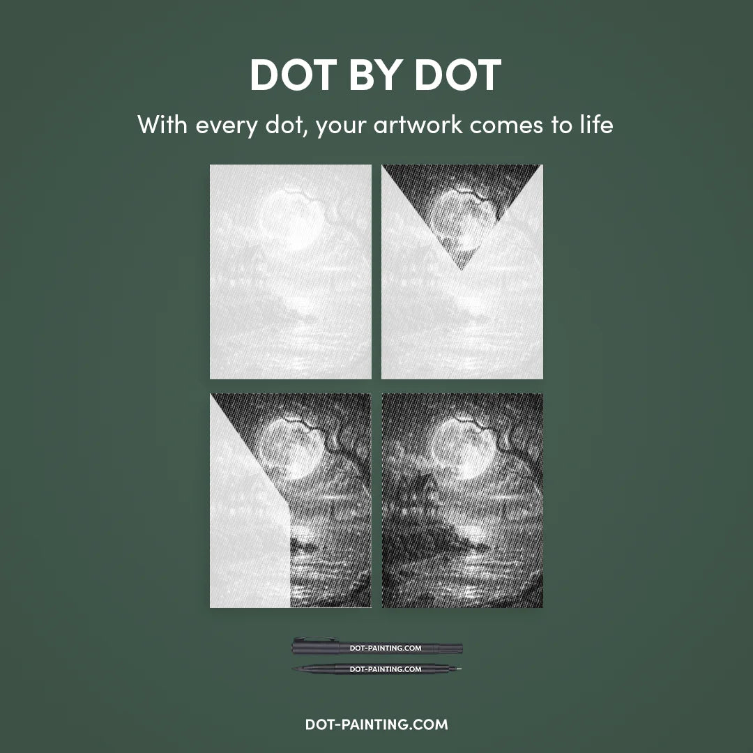 Blick auf die Punktmalerei des Leuchtturms