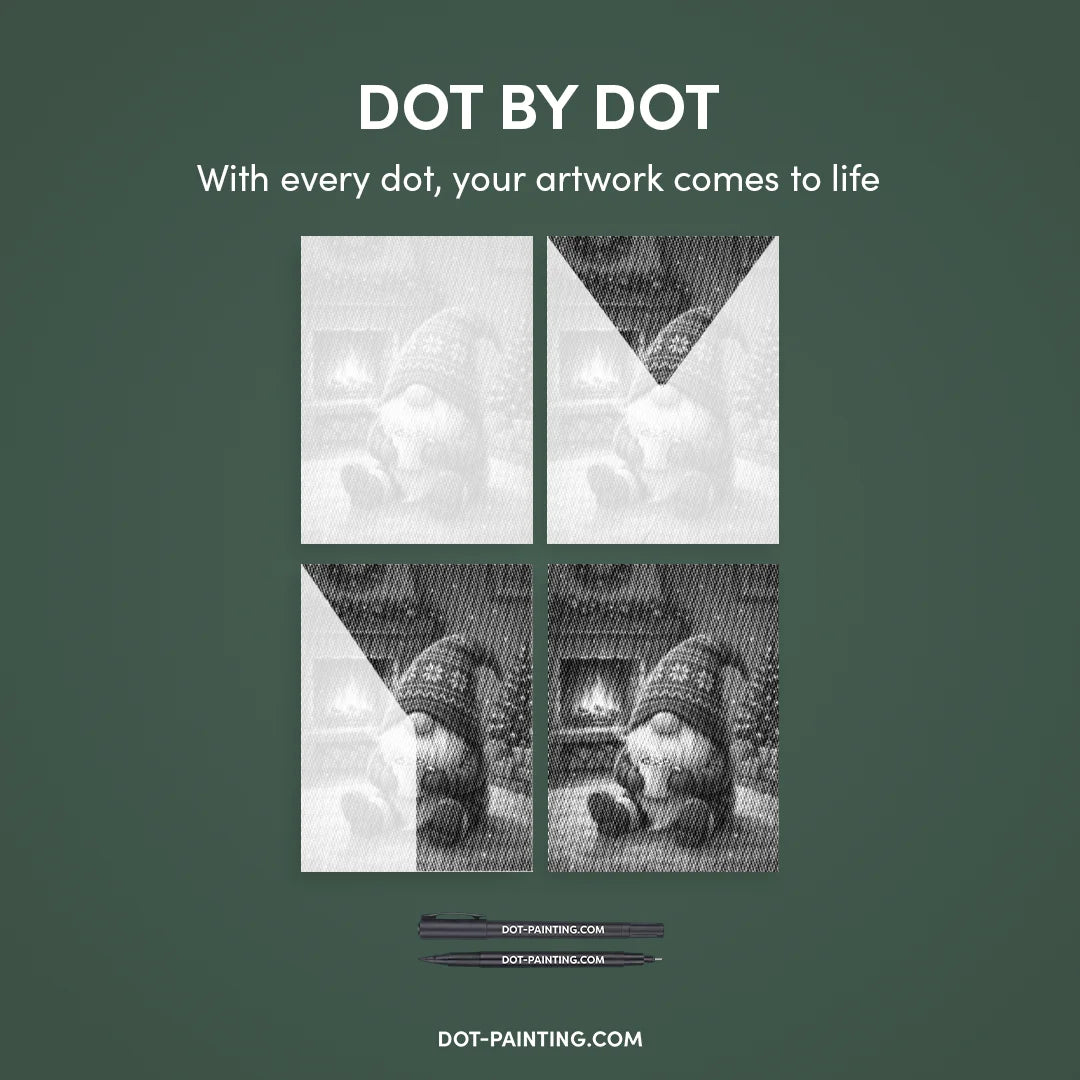 Weihnachtszwerg-Punktmalerei