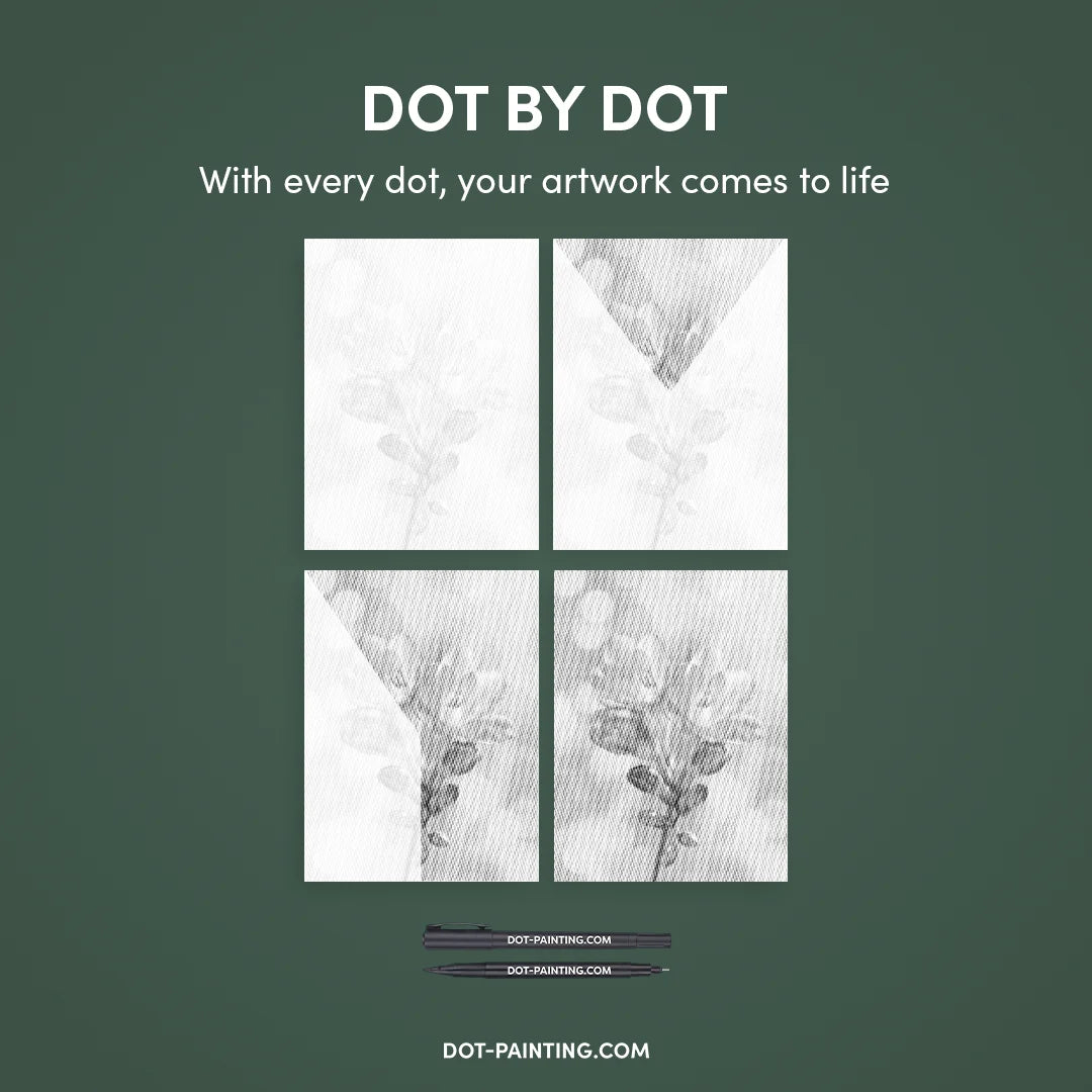 Bloem op de opkomst Dot schilderij