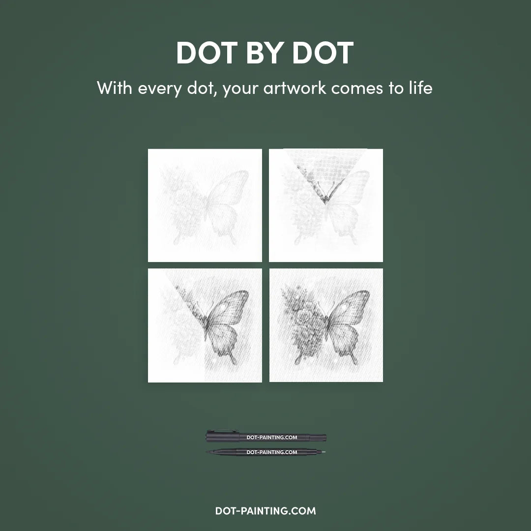Blumen-Schmetterlings-Punktmalerei