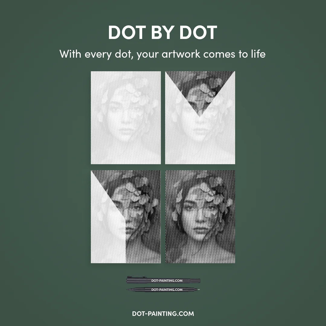 Blumenfrau 2-Punkt-Malerei