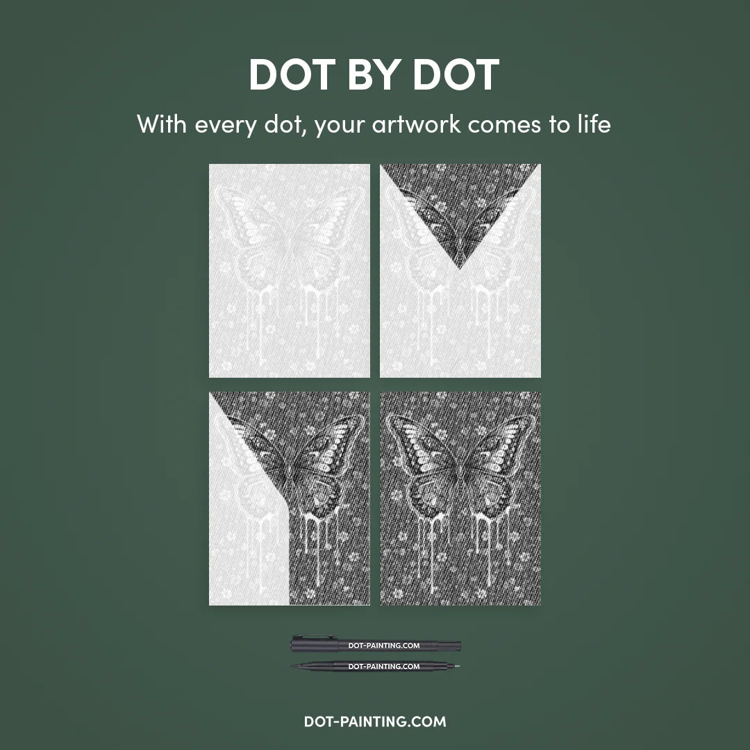 Anmutige Schmetterlings-Punktmalerei