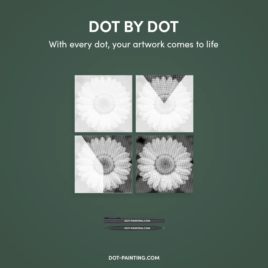 Bloem met waterdruppels Dot Painting