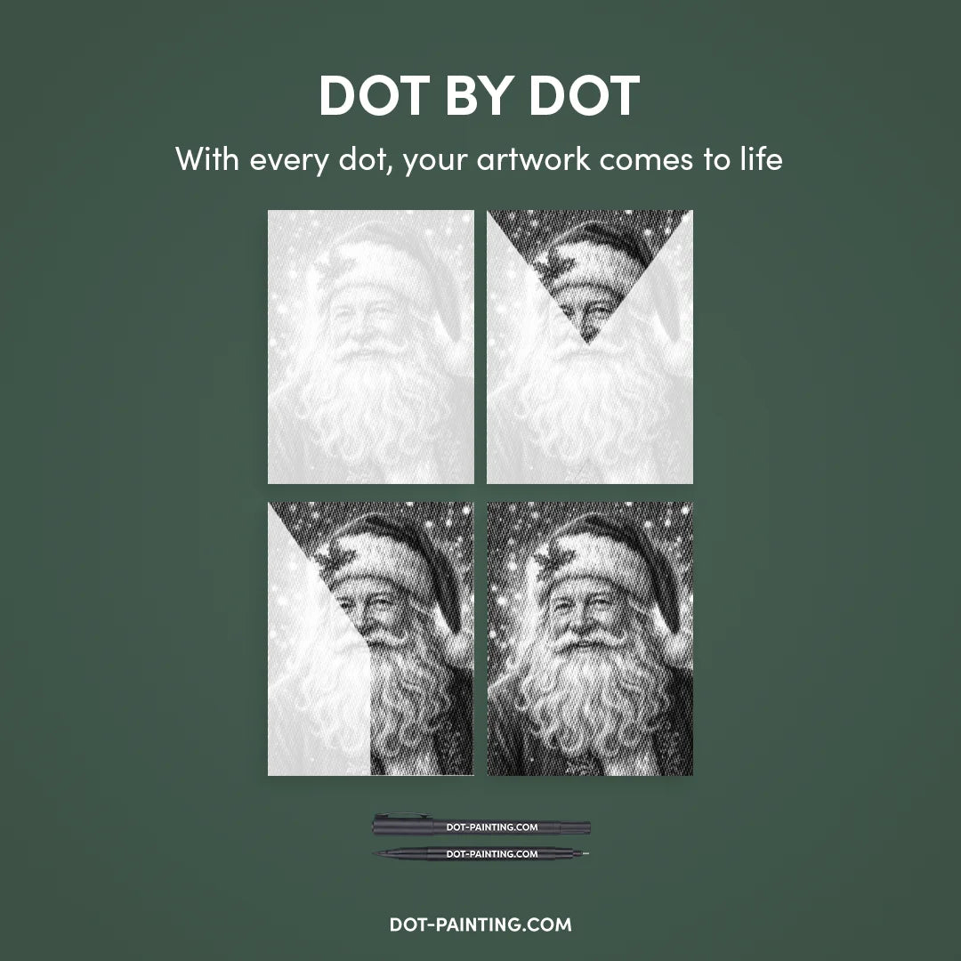 Kerstman 4 Dot schilderij