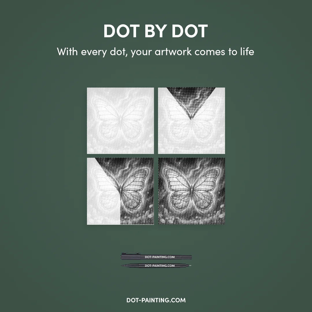Vlinder van de 4 seizoenen Dot Painting