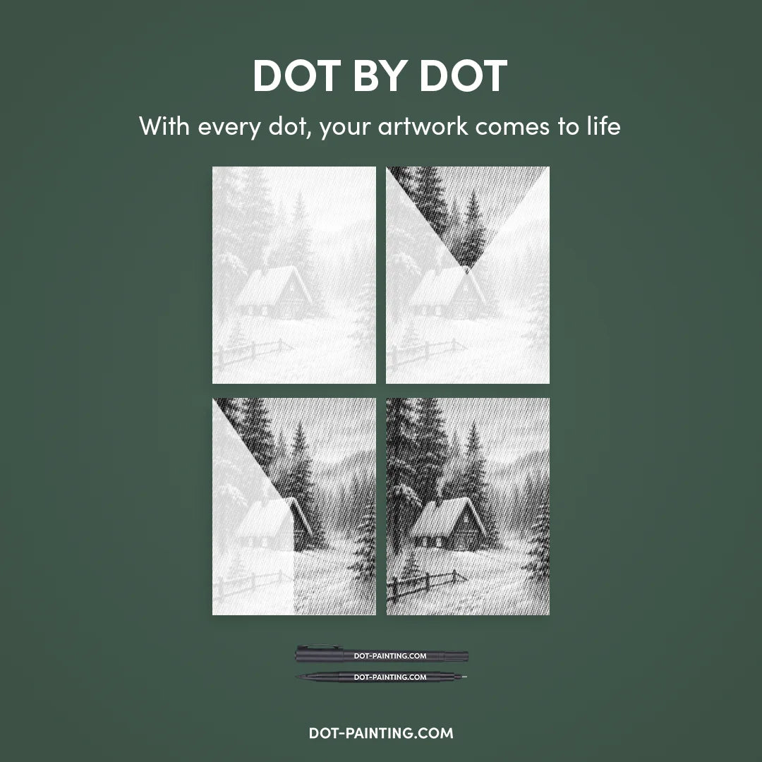 Gezellig Huis in het Sneeuwpuntschilderij