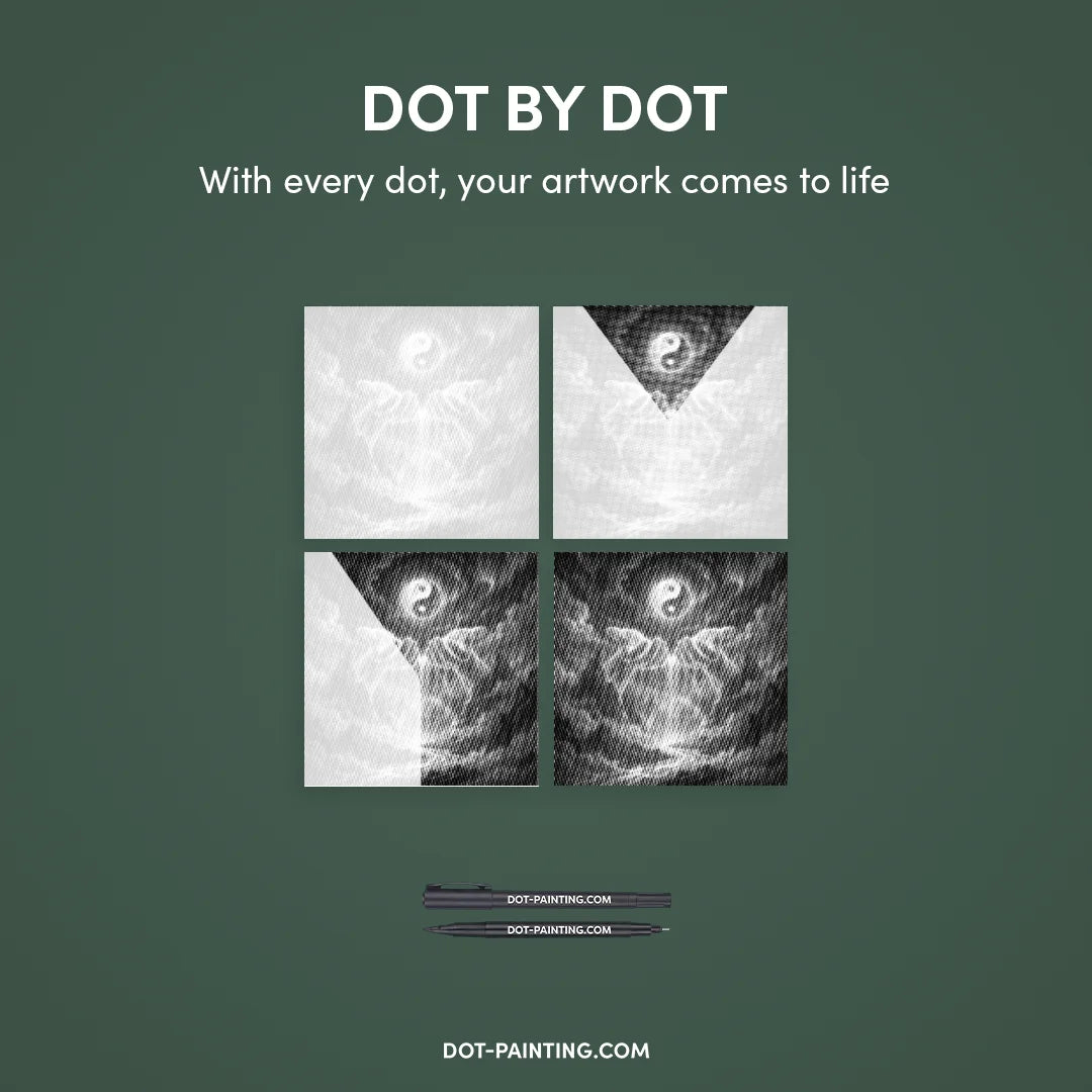 Ying-Yang-Wasserfall-Punktmalerei