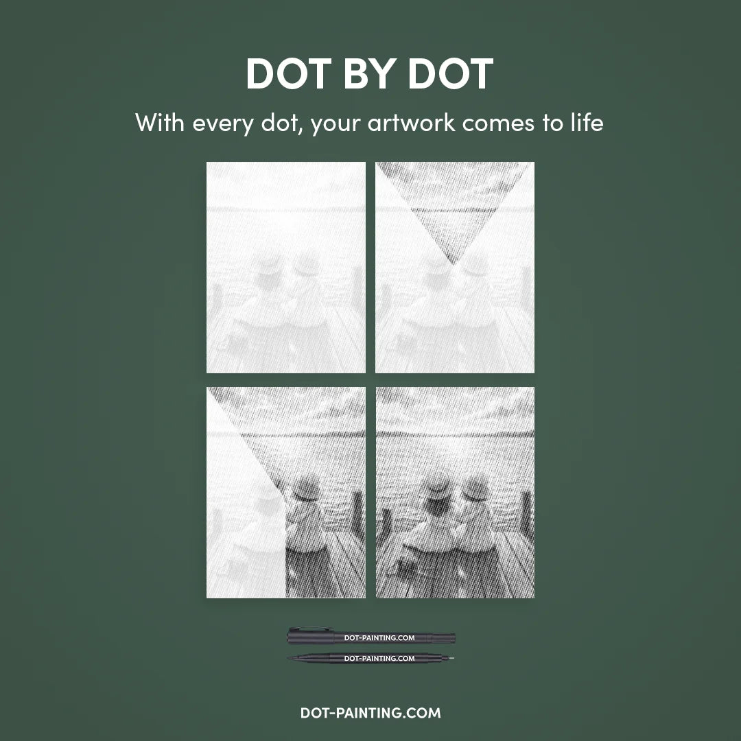 Mädchen am Lake Dot Painting