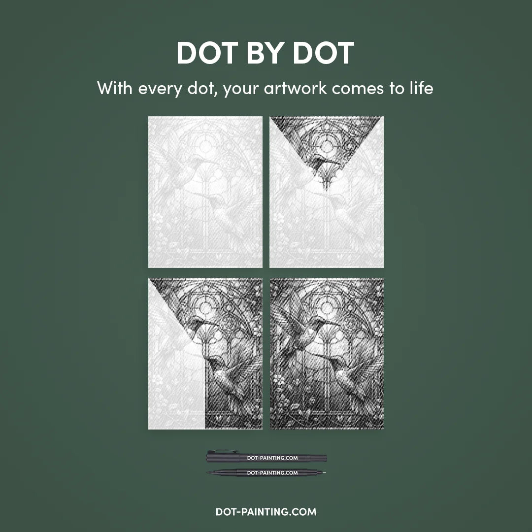 Kolibri-Buntglas-Punktmalerei