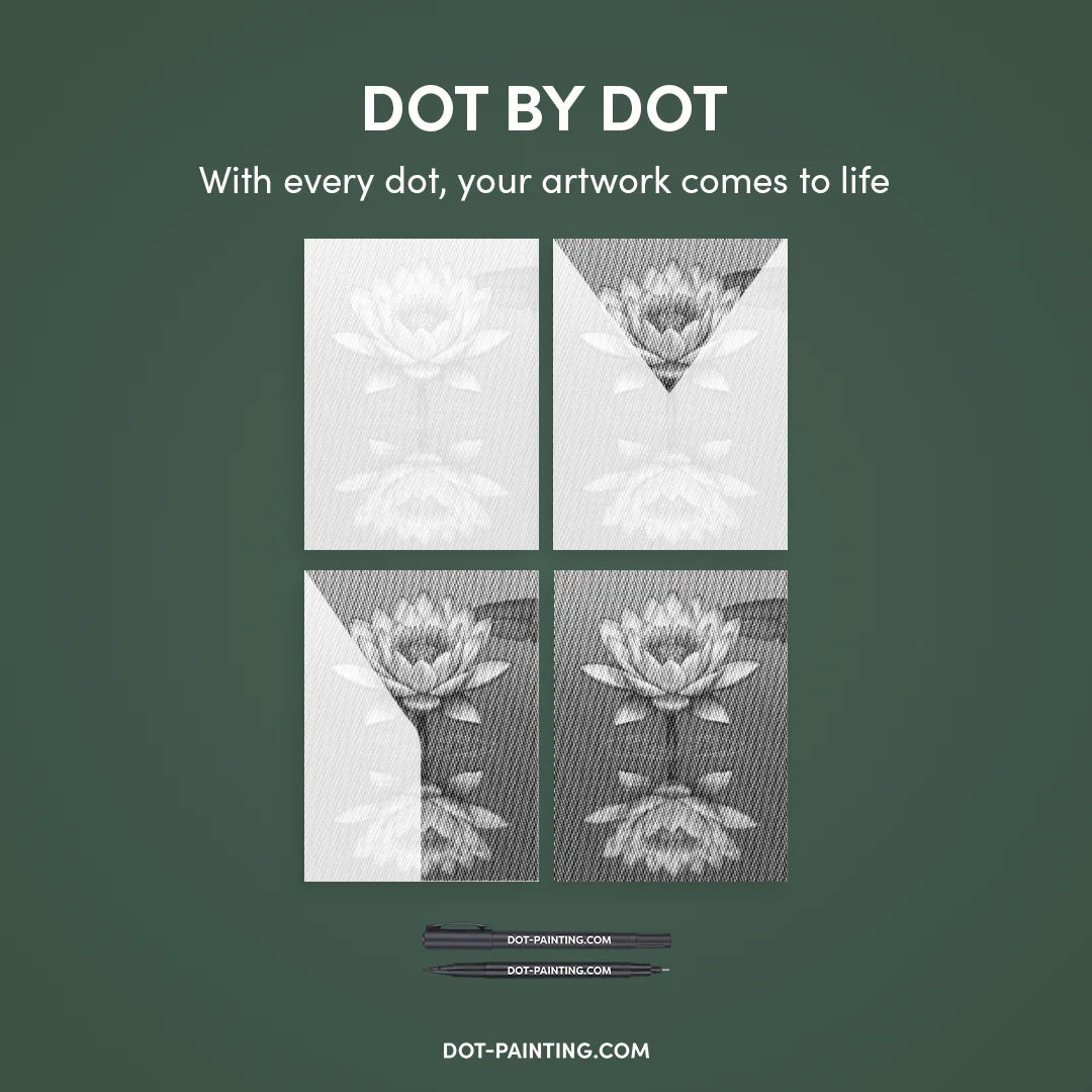 Seerose auf dem Wasserpunktgemälde