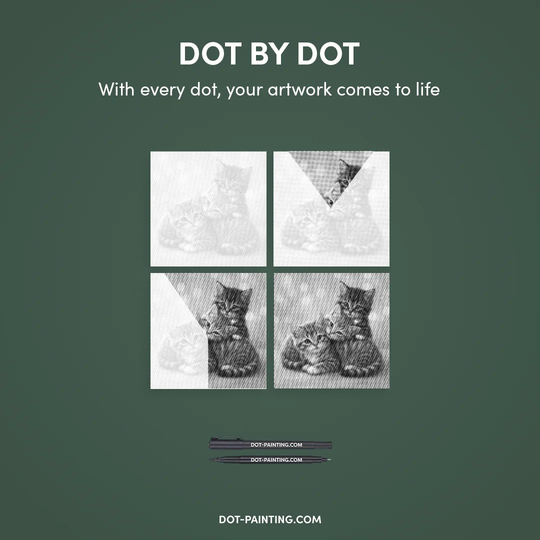 3 süße Kätzchen-Punktmalerei