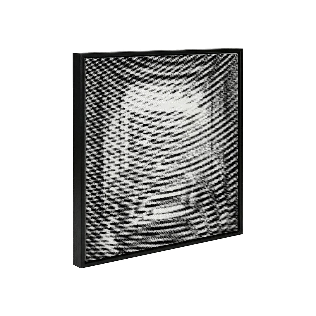 Blick durch Fensterläden, Punktmalerei