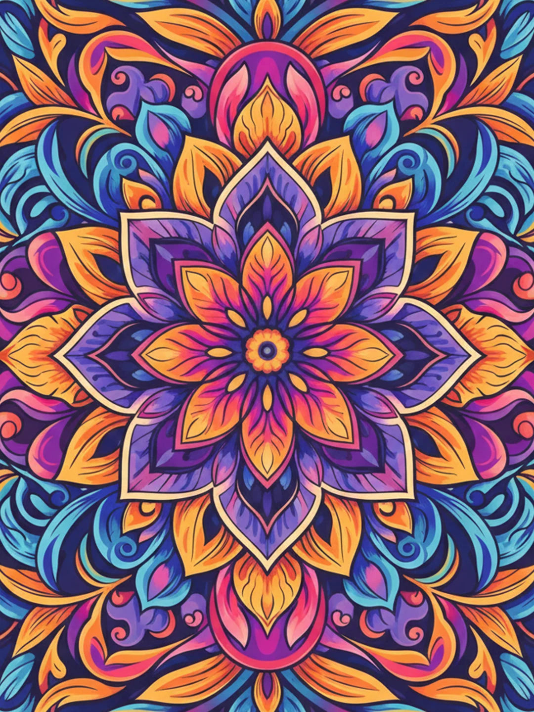 Blumenmandala Dot Painting