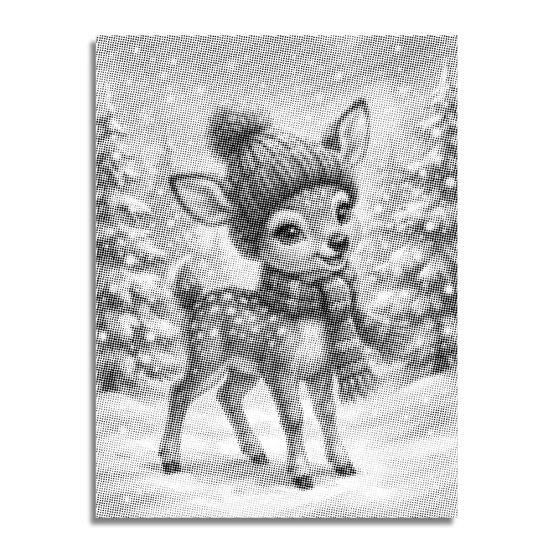 Vrouwen met een Wolf dot painting