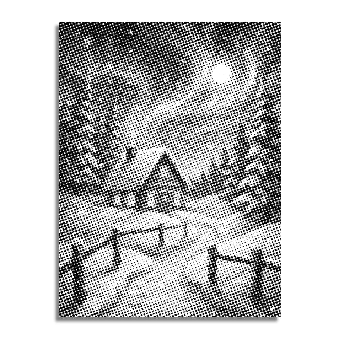 Winterlandschap Dot Painting