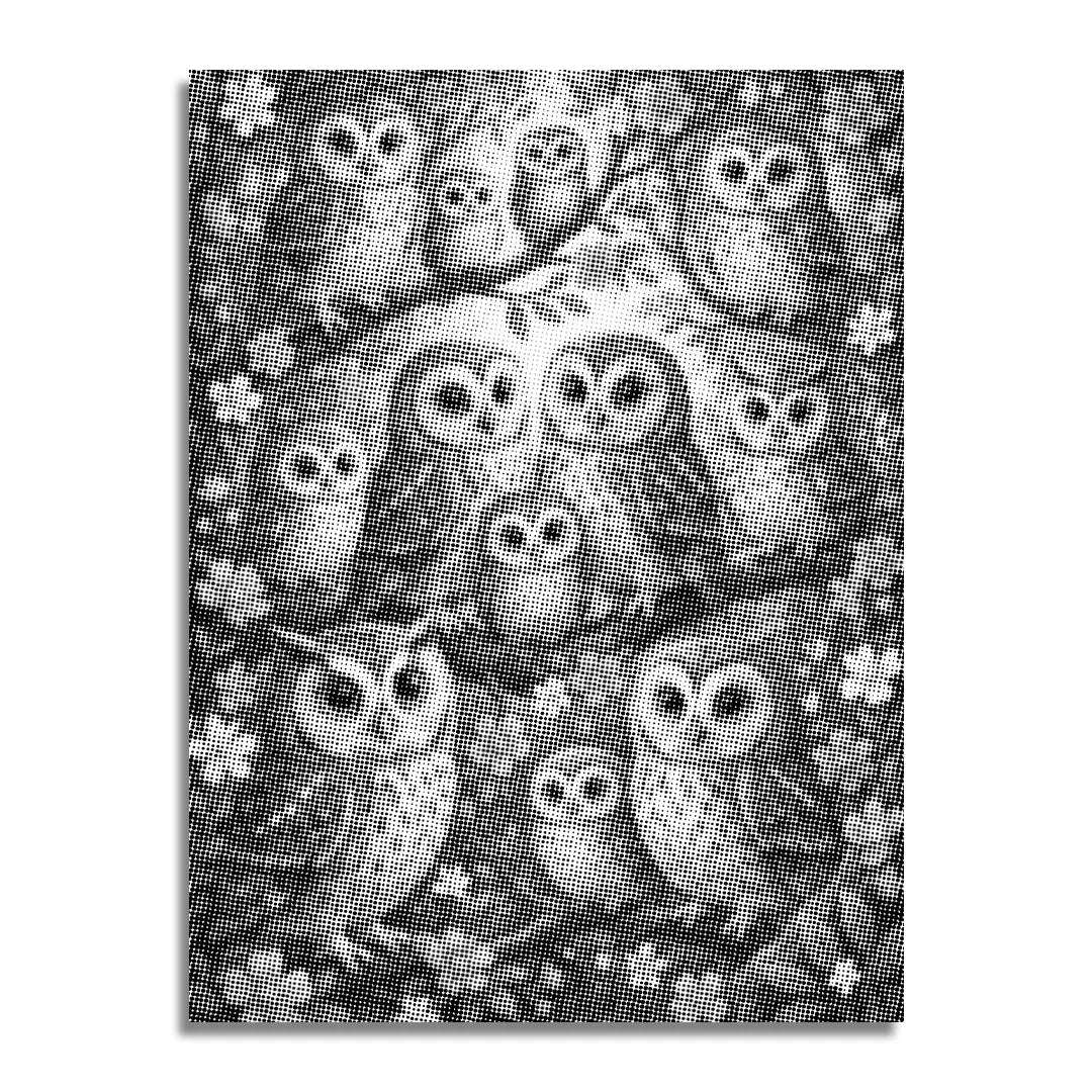 Vrouwen met een Wolf dot painting