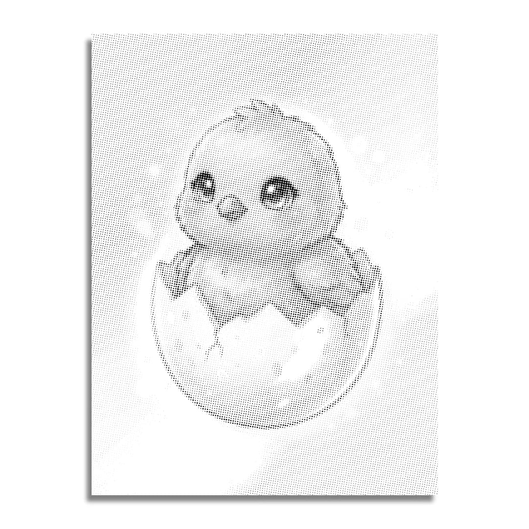 Vrouwen met een Wolf dot painting