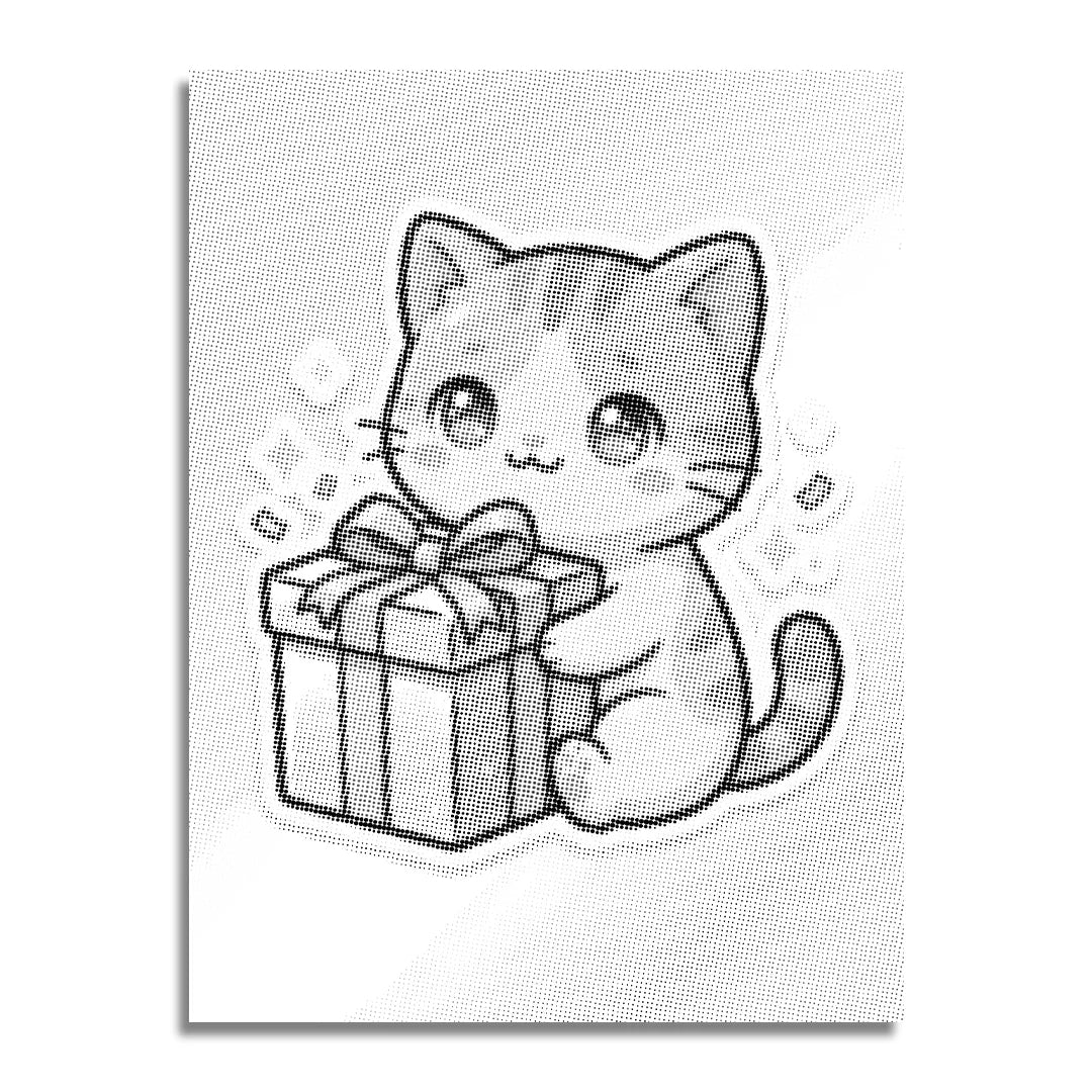 Vrouwen met een Wolf dot painting