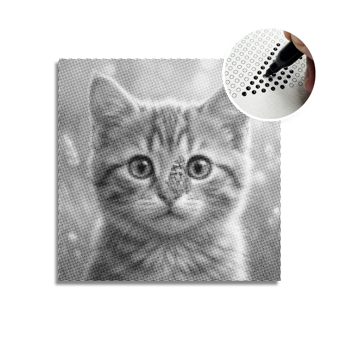 Vrouwen met een Wolf dot painting