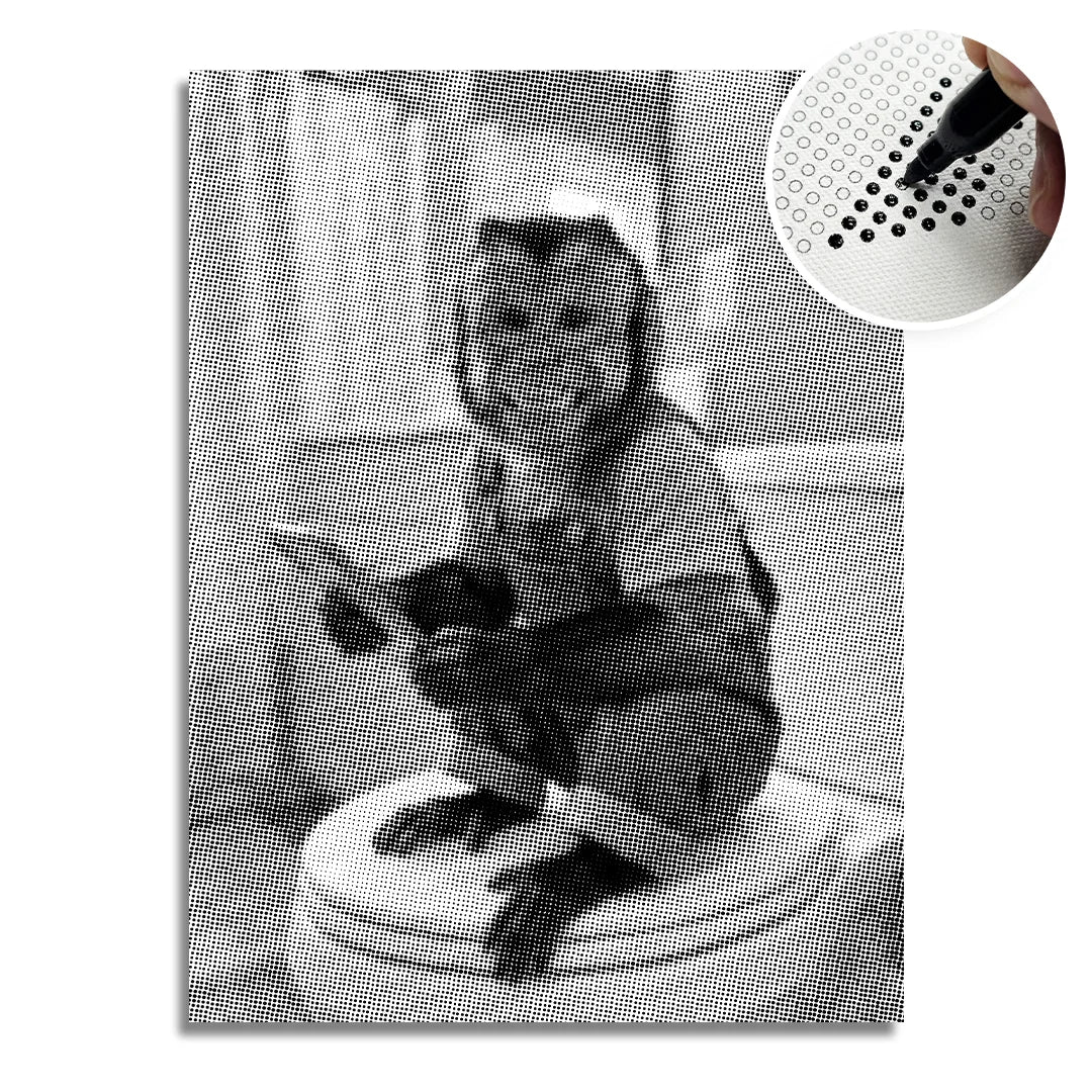 Monkey on A Toilet Dot Painting