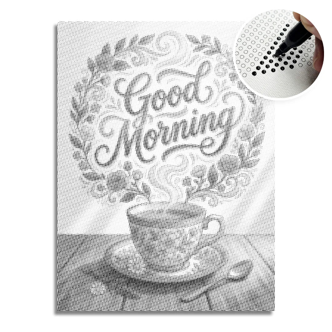 Guten Morgen Kaffee-Punkt-Malerei