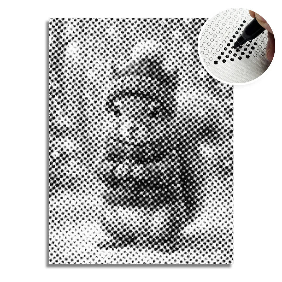 Vrouwen met een Wolf dot painting