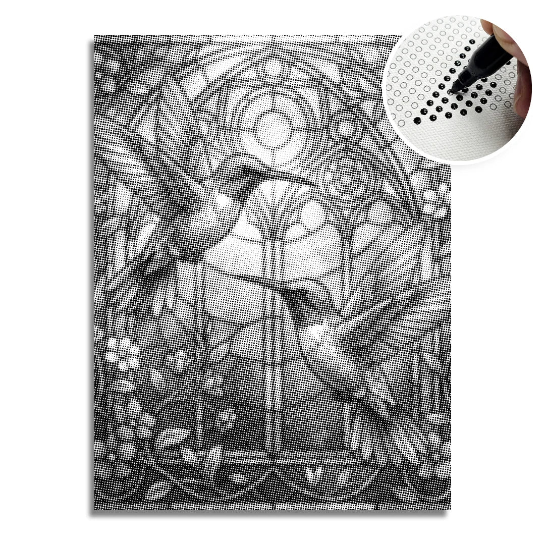 Vrouwen met een Wolf dot painting