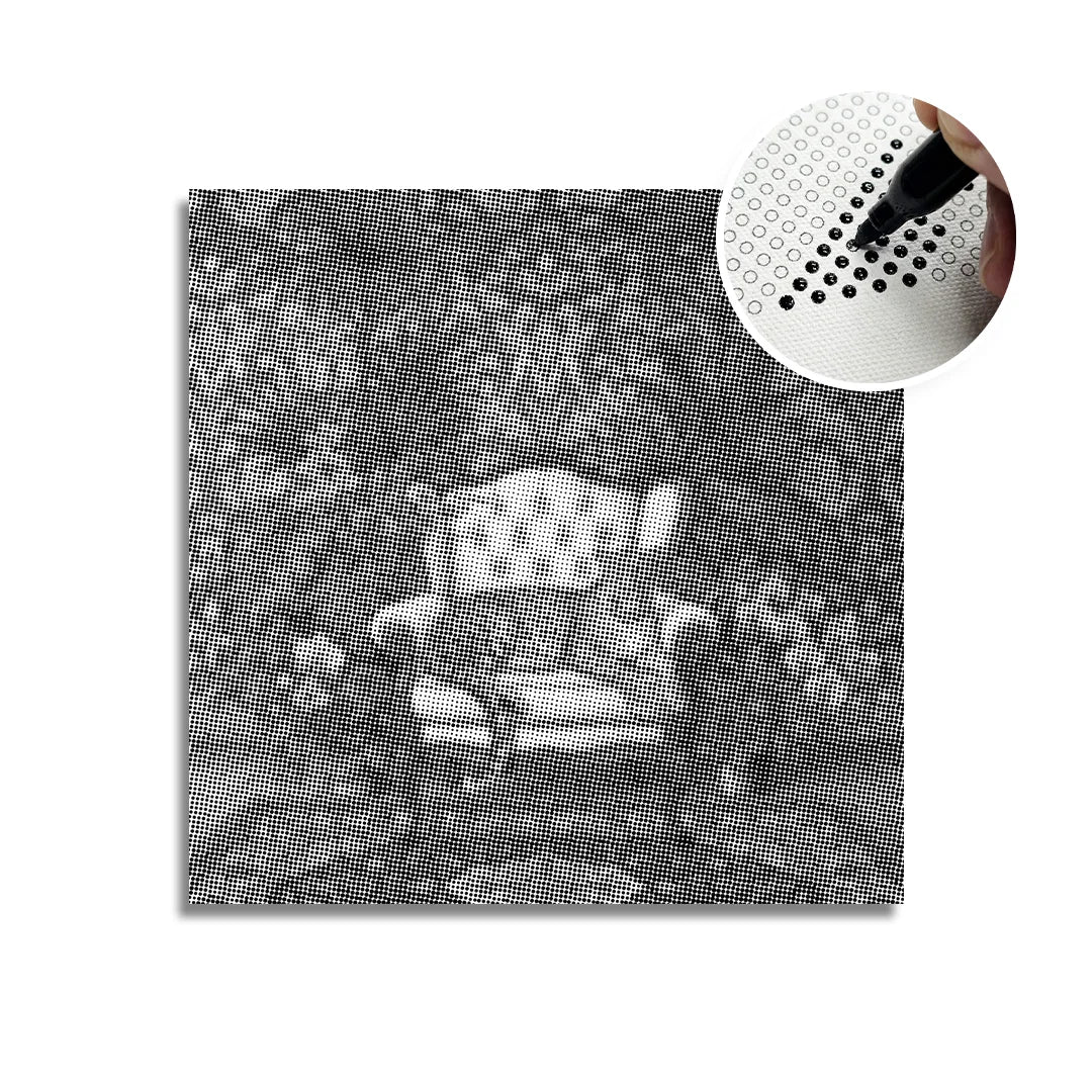 Vrouwen met een Wolf dot painting