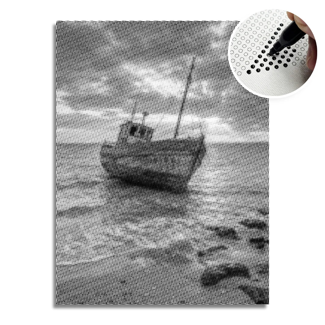 Oude boot Dot schilderij