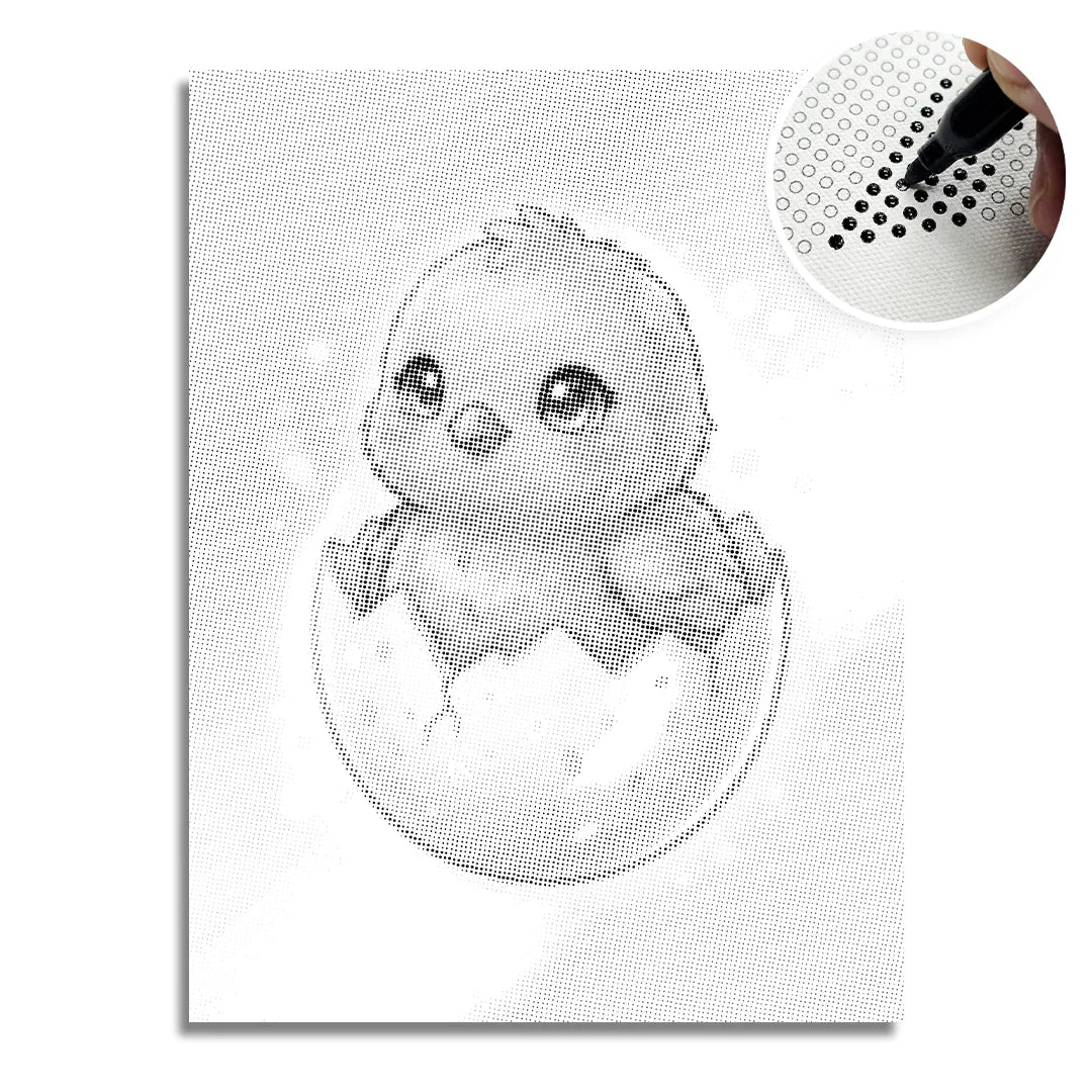 Vrouwen met een Wolf dot painting