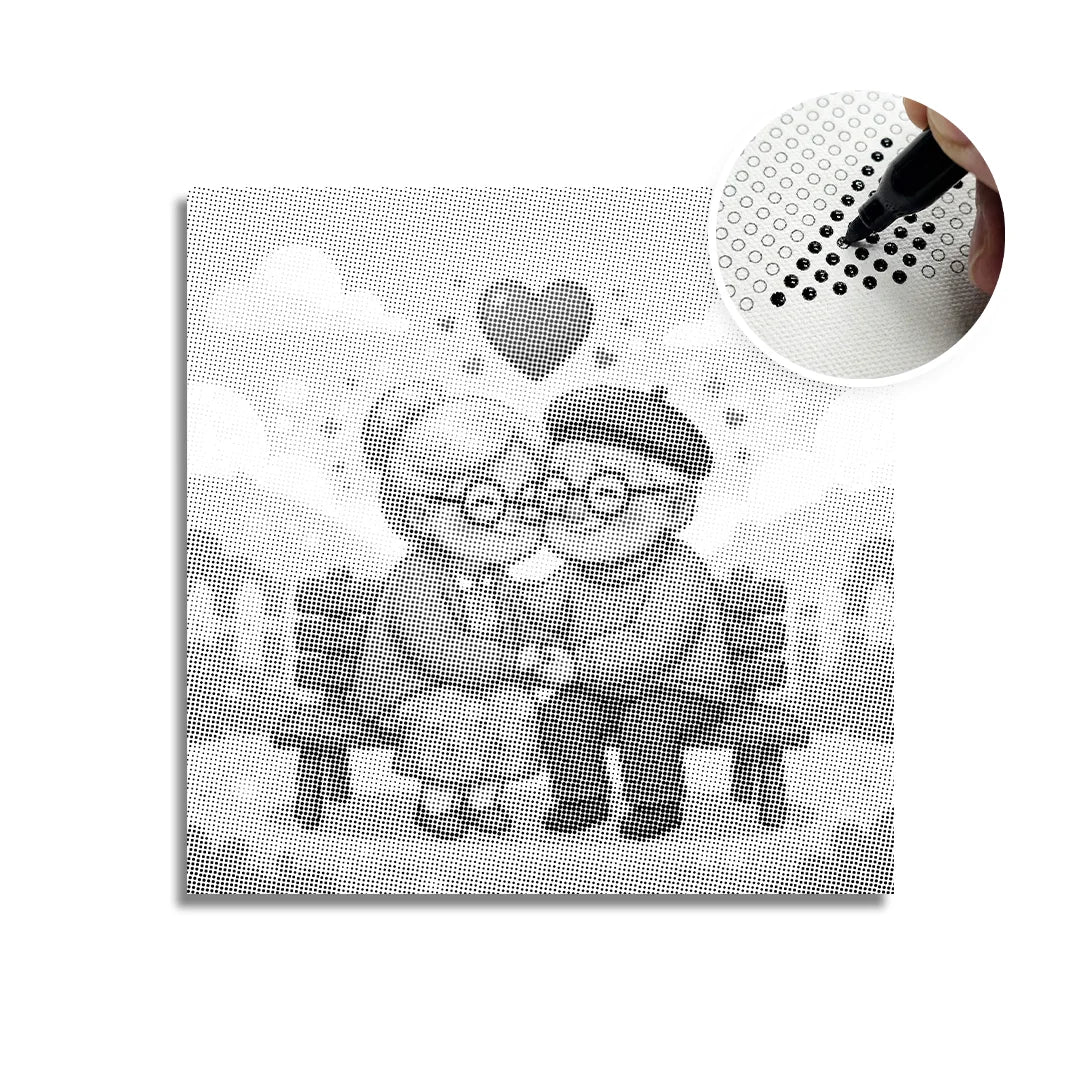 Old Couple Dot Painting