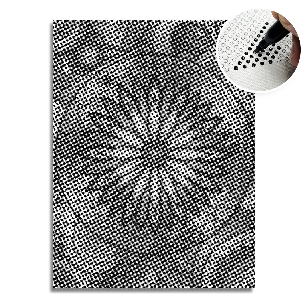 Vrouwen met een Wolf dot painting