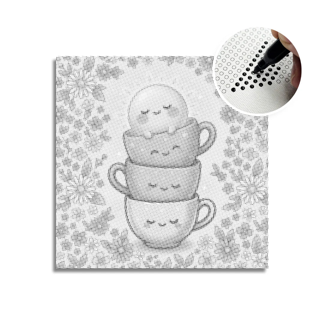 Glückliche Tassen Punktmalerei