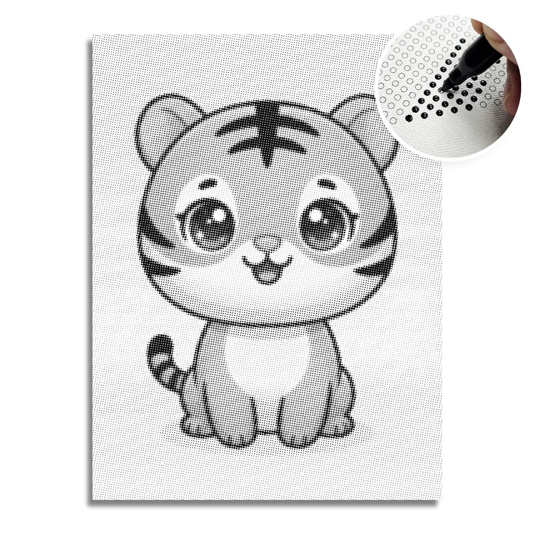 Vrouwen met een Wolf dot painting