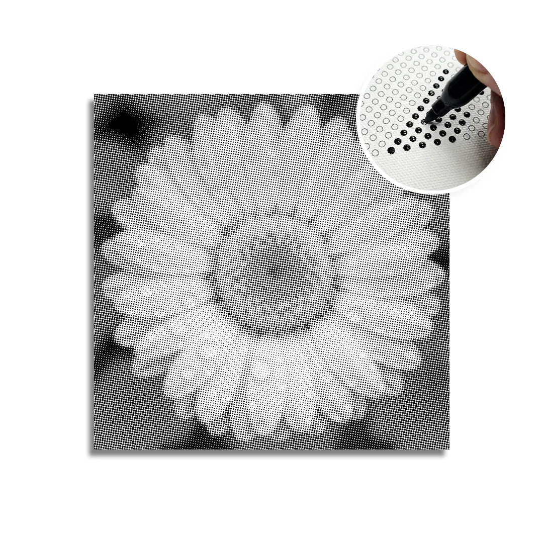 Vrouwen met een Wolf dot painting