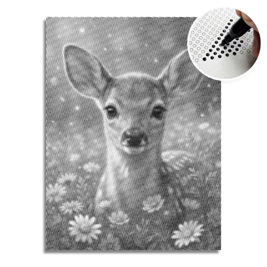 Vrouwen met een Wolf dot painting