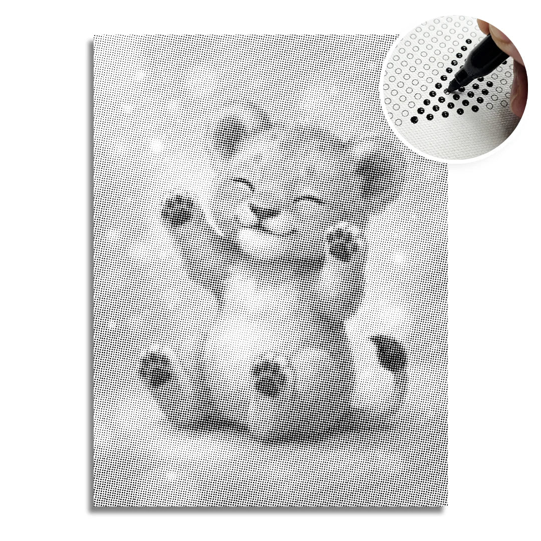 Vrouwen met een Wolf dot painting