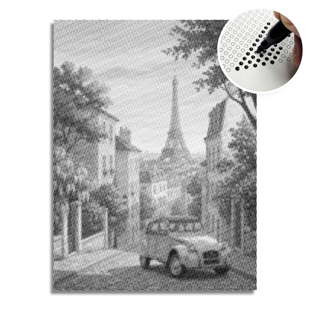 Oude kever in Parijs Dot Painting