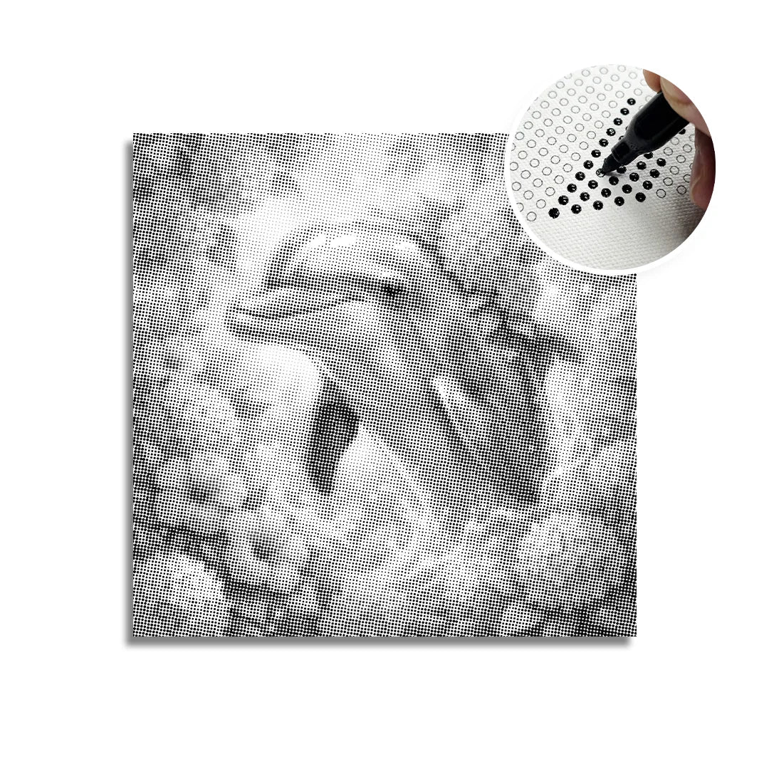 Vrouwen met een Wolf dot painting