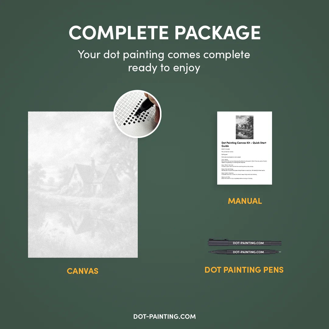 Haus auf der Heide-Punktmalerei