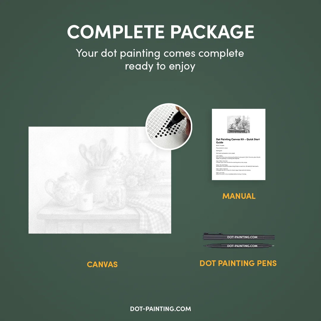 Küchenstillleben-Punktmalerei