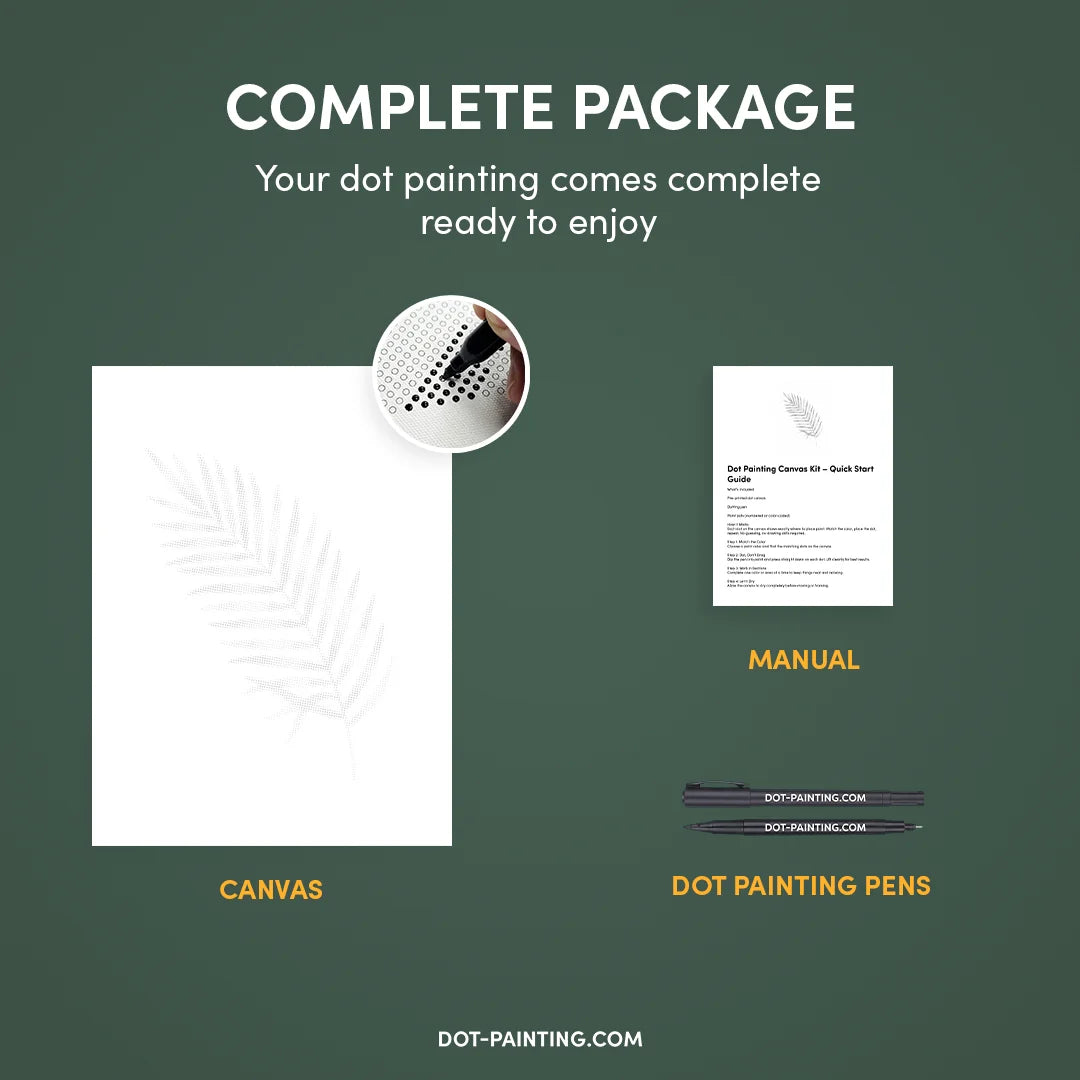 Palm Leaf Dot Painting