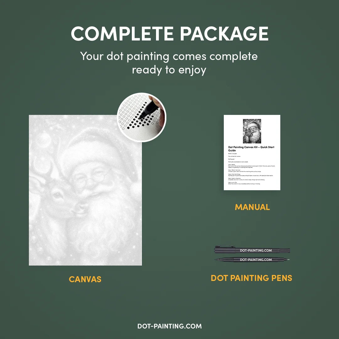 Santa Claus with Reindeer 2 Dot Painting