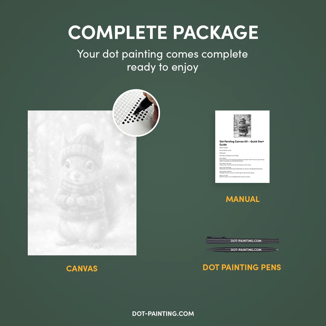 Vrouwen met een Wolf dot painting