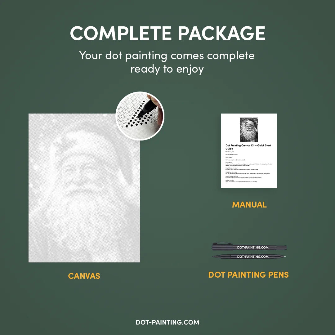 Kerstman 4 Dot schilderij