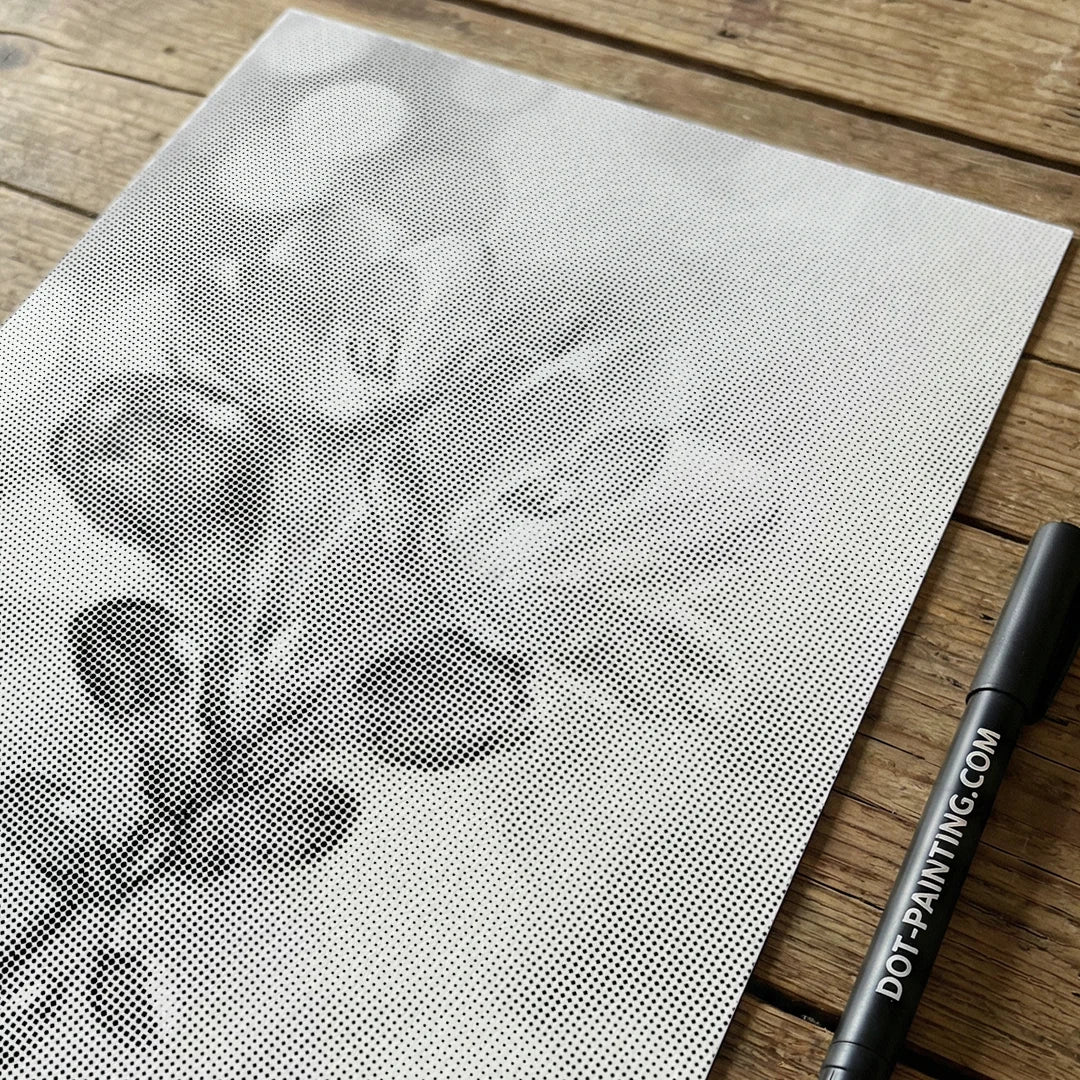 Vrouwen met een Wolf dot painting