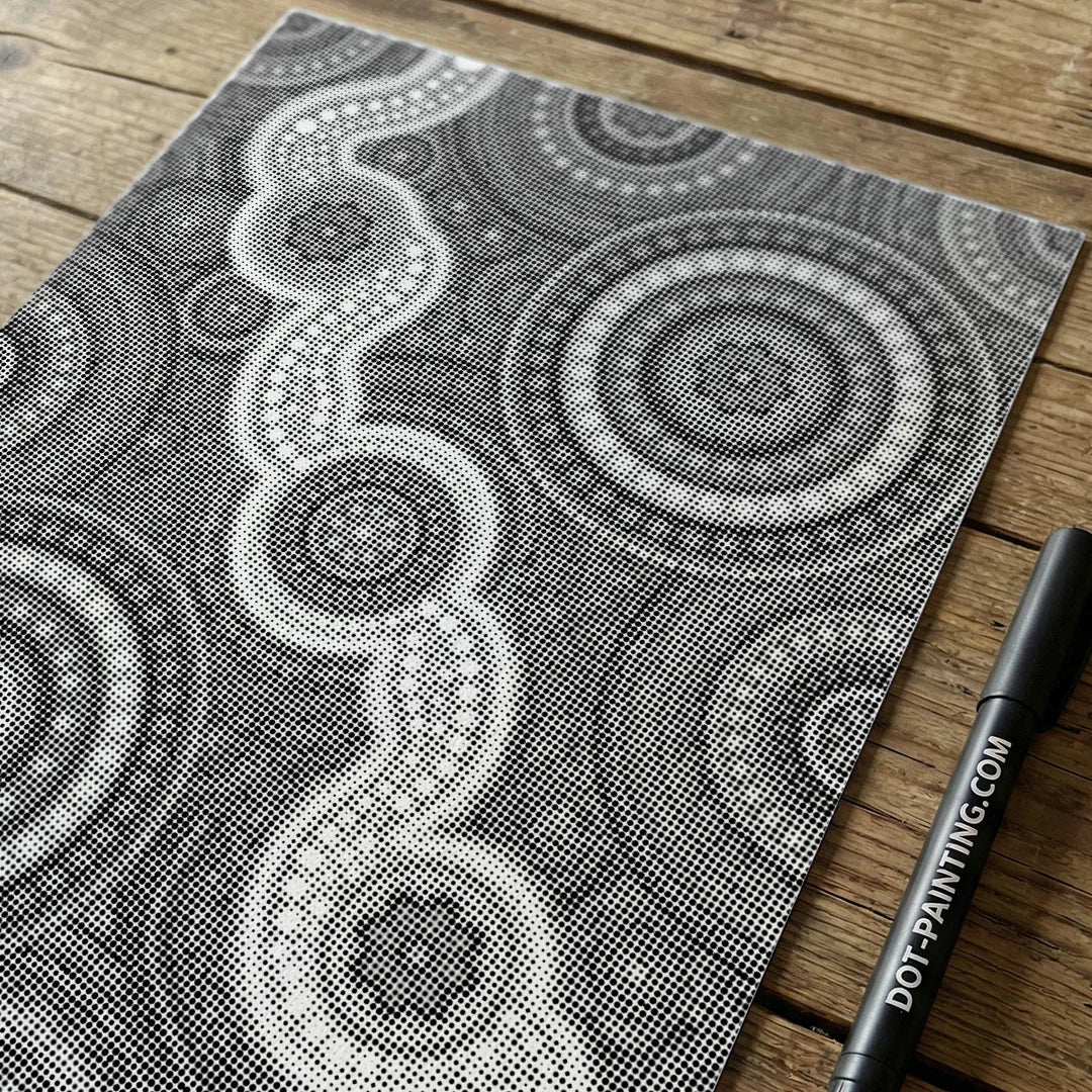 Vrouwen met een Wolf dot painting