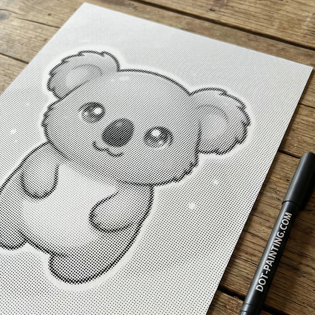 Vrouwen met een Wolf dot painting