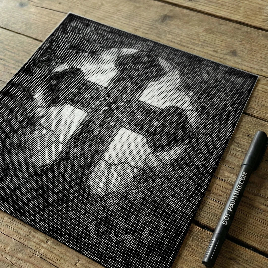 Buntglas-Kreuzpunktmalerei