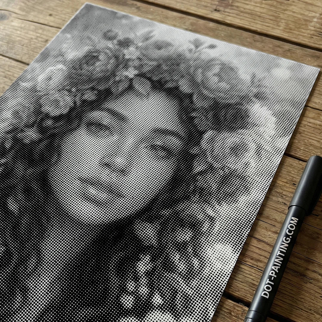 Frauen mit Blumen Punktmalerei